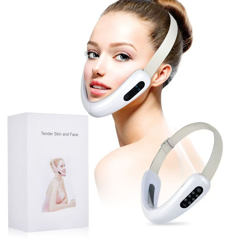 Electric V-Shape Face Lifter, Smart V-Shape Face Sculpting Massager - Face Lifting Massager Red and Blue LED Phototherapy and Remote Control